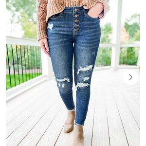 Judy Blue Thermal Patch Button Fly Jeans